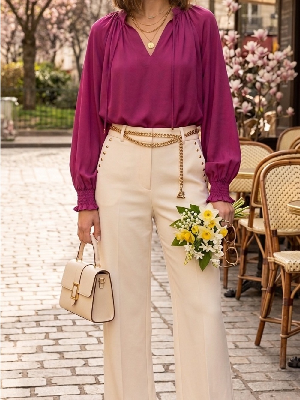 Women's Caballero Miki Magenta Long-Sleeve Blouse